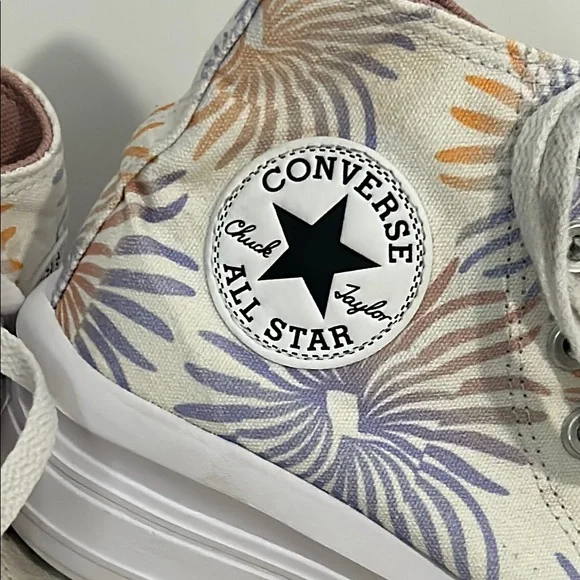 Converse Chuck Taylor All Star Platform Sneakers with Orange/Purple Detail - Picture 4 of 13